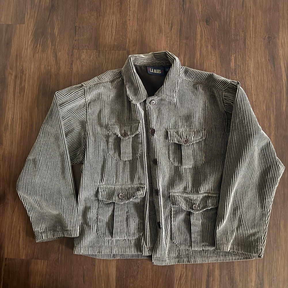 L.A Blues‎ Vintage Hickory Stripe Cotton Chore Jacket Large